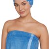 Turbie Twist Cotton Hair Towel Wrap & Microfiber Bath Wrap for Beauty, Travel, Gifting – Luxurious Towel Set for Personal Care – For All Hair Types & Lengths – Blue Polka Dots