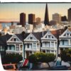 san francisco Print vanity bag Single-layer Makeup Bag with Zippered Pouches for Women Cute and Portable