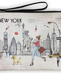 Girls & Women Large Fashion Cute New York Souvenir Zipper pouch Travel Cosmetic Bag Hand Bag Makeup Purse (JP-330133A)