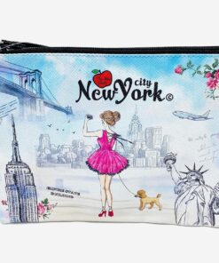 Girls & Women Large Fashion Cute New York Souvenir Zipper pouch Travel Cosmetic Bag Hand Bag Makeup Purse (JP-330133E)