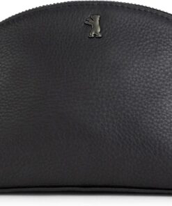 BERLINER BAGS Premium Leather Cosmetic Bag Zoe, Toiletry Case Makeup Pouch for Women – Black