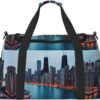 Chicago print Overnight Bags for Women and Men Shoulder Bag Carry On Bag for Traveling Travel Essentials
