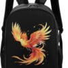 Cute Phoenix Travel Backpack Laptop Shoulders Bag Casual Daypack for Business Hiking for Women Men