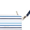 Draper James Travel Wallet Passport Holder, Vegan Leather Wristlet Wallet for Women, Travel Document Organizer, Blue Stripe