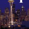 F: Seattle City Skyline Themed Letter “F” Initial Monogram Name Lined Notebook / Journal / Diary for Writing Notes | Perfect Personalized Gift for Men, Women, Teens, Girls, Boys