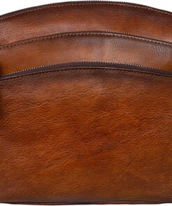 HESHE Crossbody Bags for Women Genuine Leather Purses with Multi-Pockets Vintage Ladies Small Shoulder Satchel Bag