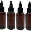 Natural Farms 2 oz Amber Boston BPA FREE – Boston Bottles – 6 Pack Empty Refillable Containers – Essential Oils – Hair | Black Twist Open/Close Cap – Made in the USA