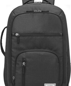 Solo New York Grand Travel TSA Backpack, Black – Made from Recycled Materials, Fits up to 17.3″ Laptop