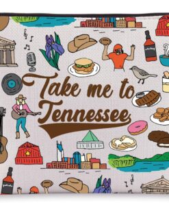 WZMPA Tennessee State Travel Cosmetic Bag Tennessee Souvenir Gifts Take Me To Tennessee Zipper Pouch Bag Tennessee State Merchandise (To Tennessee)