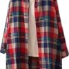 Womens Cardigans Button Down Plaid Shacket Shirt Long Sleeve Holey 2025 Spring Open Front Cardigan Jackets for Women