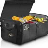 YoGi Prime Car Trunk Organizer with Lid, Collapsible Car Trunk Storage Organizer, Car Organizer and Storage for SUV, Truck, Sedan (Black)