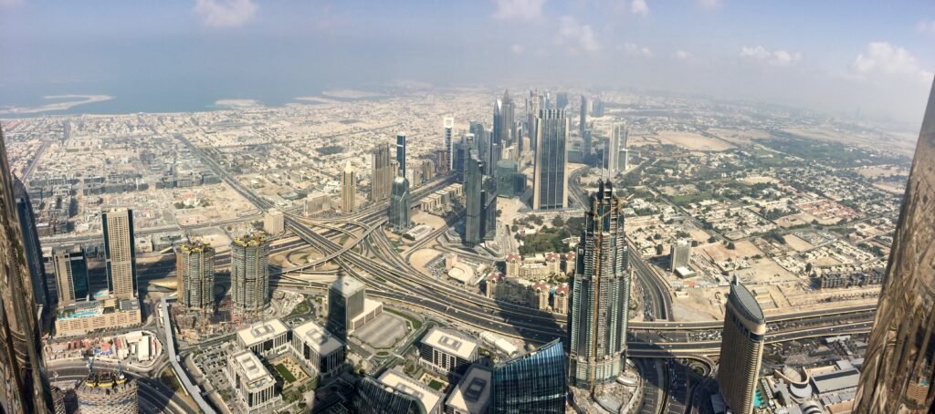 View across Dubai from the Burj Khalifa observation deck